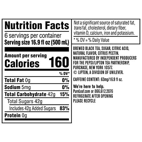 Pure Leaf Raspberry Iced Tea, 16.9 Fl Oz (Pack of 6)