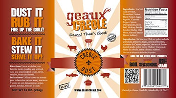 Geaux Creole'S Creole Dust Rub, 10 Ounce Canister