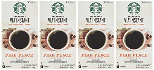 Starbucks Via Instant Coffee Pike Place Roast, (Pack Of 4)