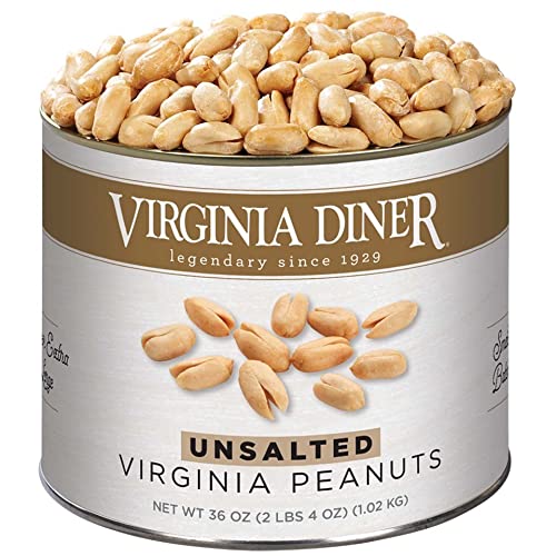 Virginia Diner Unsalted Virginia Peanuts - XL Gourmet Natural Peanuts Non-GMO, Preservative Free Gifts from Virginia Diner Since