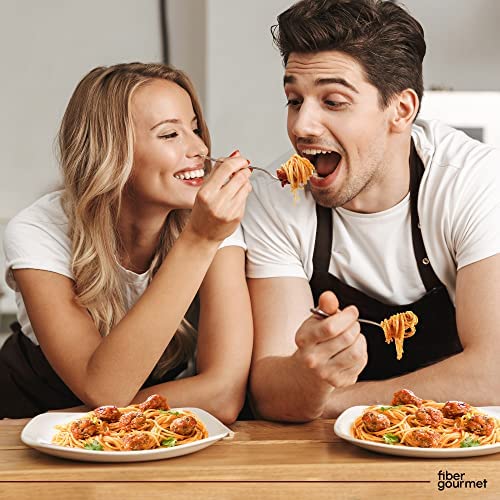 Fiber Gourmet Pasta - Light Spaghetti Pasta - Low Net Carb  Fiber-Rich  Low Calorie  Healthy Pasta - Made in Italy  Kosher  Vegan  Non-GMO - 8 Oz  Pack of 6