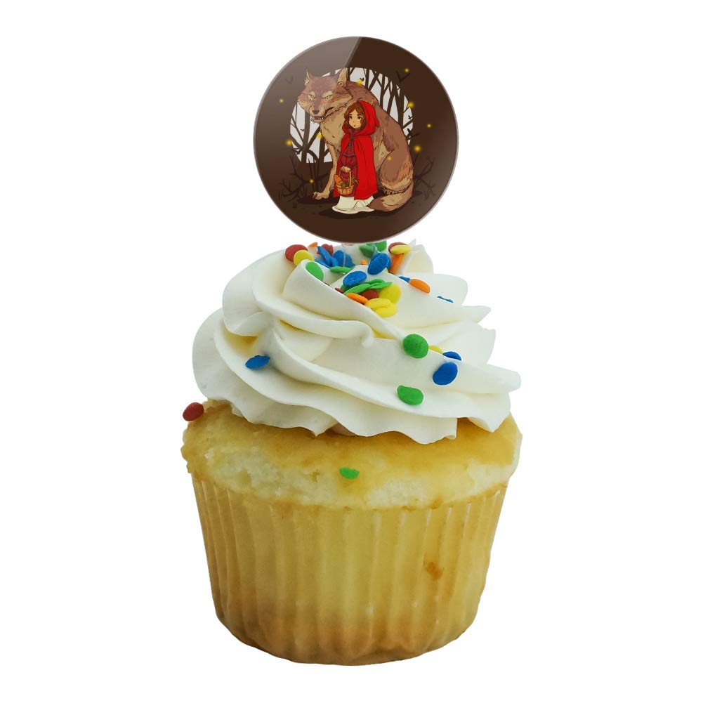 GRAPHICS & MORE Little Red Riding Hood Cupcake Picks Set of 6, Multi, Acrylic