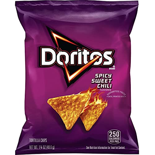 Doritos Flavored Tortilla Chips, Spicy Sweet Chili, 1.75 Ounce (Pack of 64)