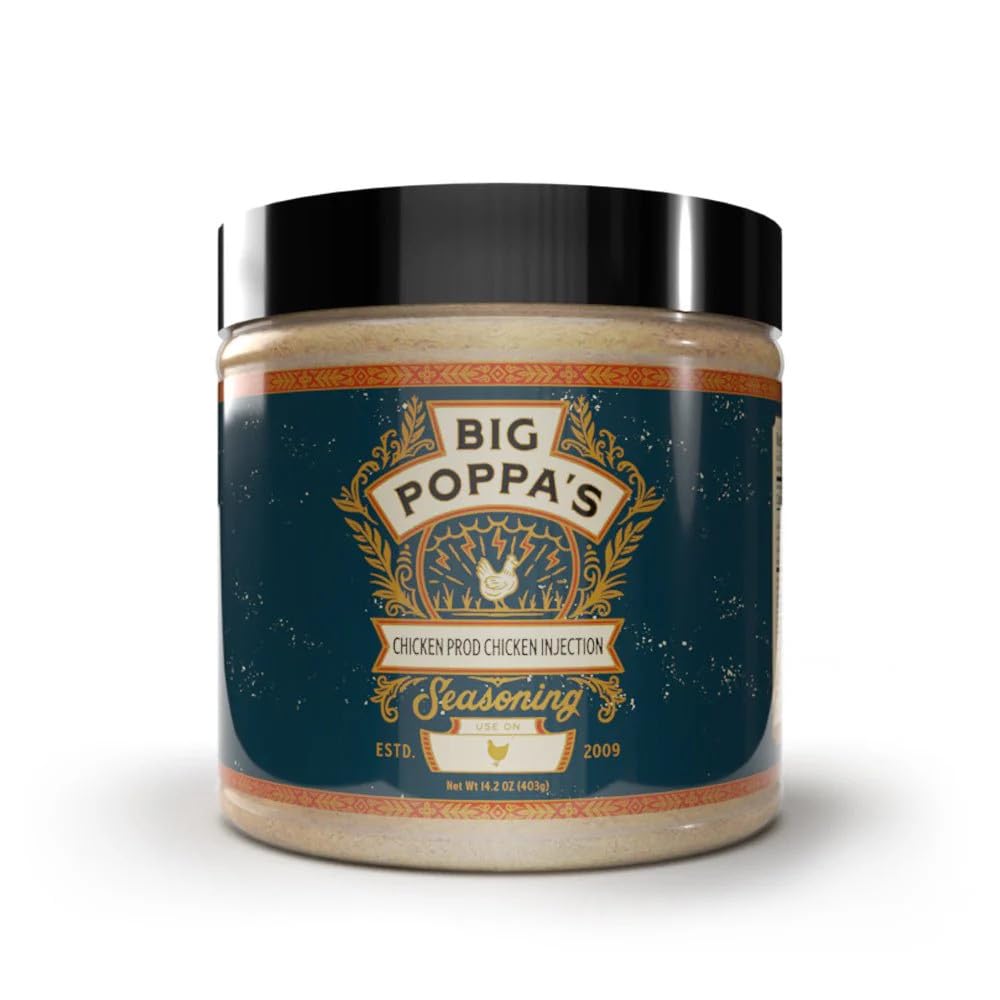 Big Poppas Juicy Poultry Injection - Savory Moisture-Locking Marinade For Chicken  Turkey  And Even Thighs & Wings - Signature Formula For Grilling  Aromatic Use  Roasting & Holiday Feasts (14.2 Oz)