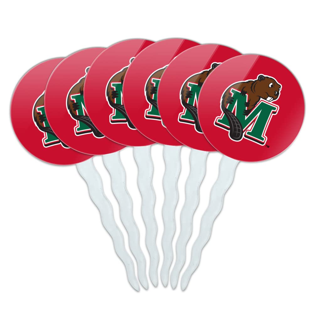Minot State University Primary Logo Cupcake Picks Toppers Decoration Set of 6