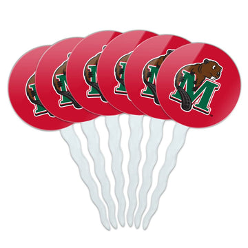 Minot State University Primary Logo Cupcake Picks Toppers Decoration Set of 6