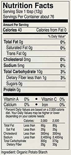 Anthony'S Organic Potato Starch, Unmodified, 2 Lb, Gluten Free & Non Gmo, Resistant Starch