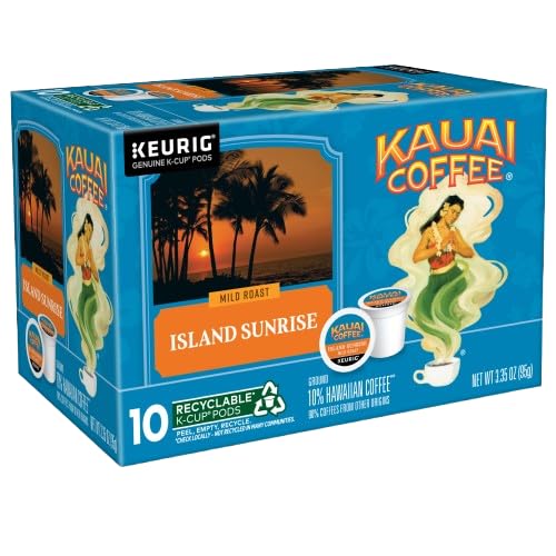 Kauai Coffee K-Cup Pods for Keurig – Arabica Coffee, Mild to Dark Roast, 60 Count Total (6 Packs of 10)