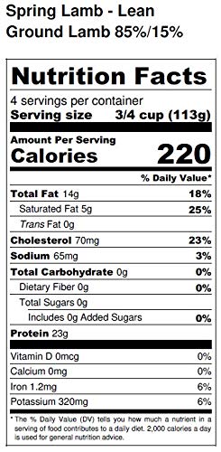 New Zealand Spring Lamb, Fresh New Zealand Ground Lamb Brick, 1 lb