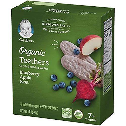 Gerber 2Nd Foods Organic For Baby Teethers, Blueberry Apple Beet, 1.7 Oz Box (12 Pack)