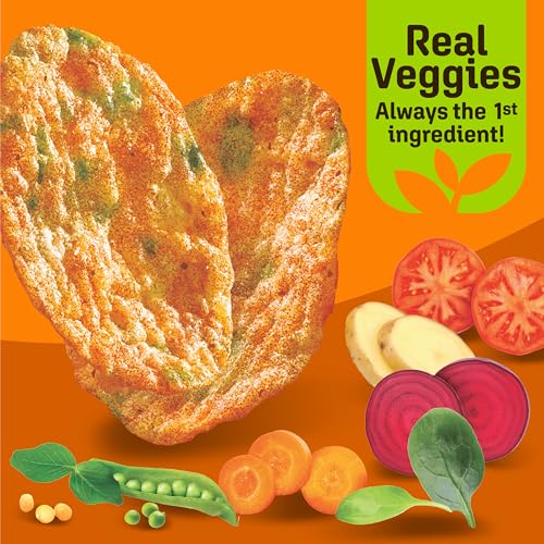 Breton Veggie Crisps Spicy Chipotle Cheddar (Pack Of 12) - Popped Not Fried Crisps, Made With Real Vegetables, Light And Crispy