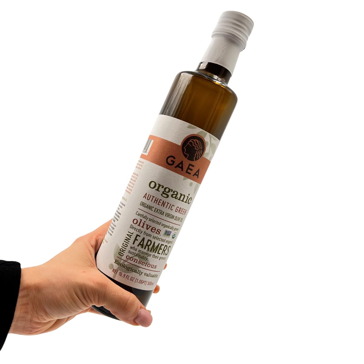 Gaea Organic Extra Virgin Olive Oil - 17 Oz. Bottle - Greek Olive Oil Non-Gmo Certified Organic
