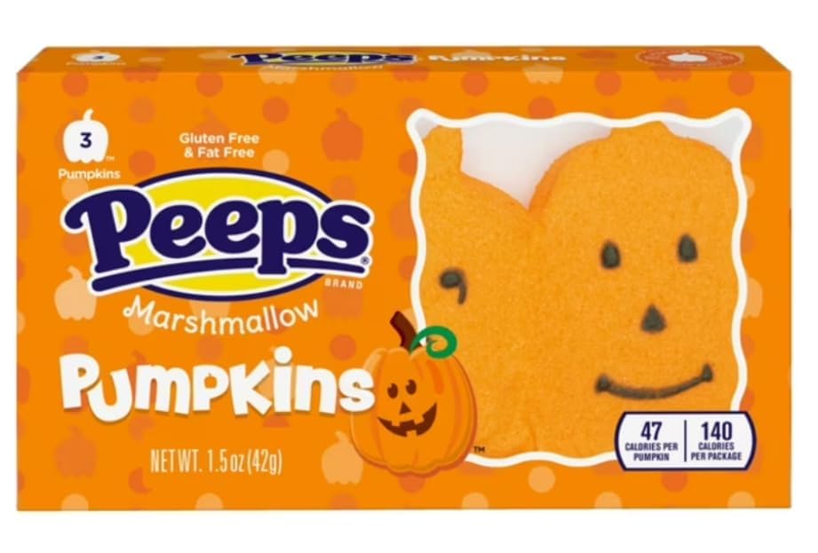 Peeps Halloween Peep Variety Pack of Marshmallows  Delicious Classic  with One Packet Each  Skulls  Pumpkins  Monsters and Ghosts (Pack of 4)