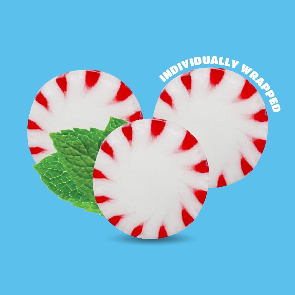 Arcor Starlight Mints - 2 Pound Pack (About 175 Count) - Peppermint Candy - Bulk Mints Individually Wrapped - Red and White Mint