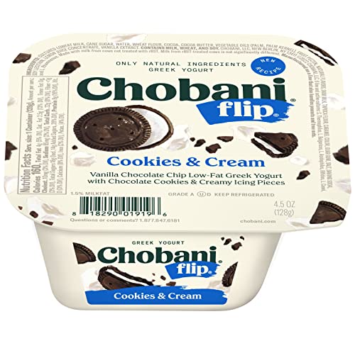 Chobani, Flip, Low-Fat Greek Yogurt Cookies & Cream, 4.5oz