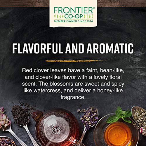 Frontier Co-op Organic Whole Red Clover Blossoms, 0.71oz - Fragrant Garnish & Tea, Kosher, Non-Irradiated