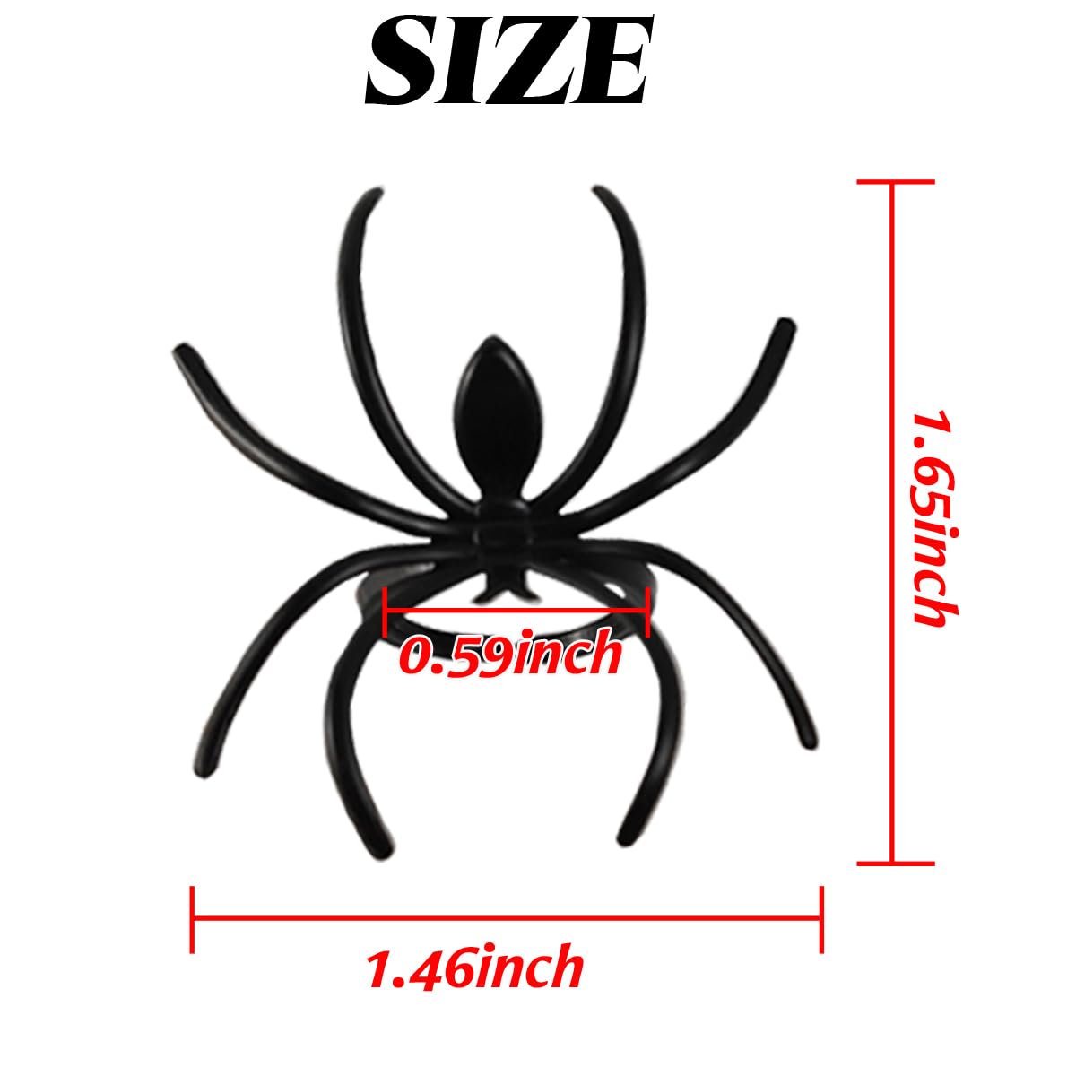 GXXMEI 124 Pieces Spider Rings Plastic Cupcake Topper Halloween Party Favors (Multicolor)