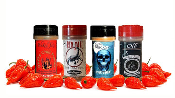 Wicked Tickle Chili Powder Gift Set, 4 Pack – Ghost, Smoked Ghost, Scorpion, Habanero Garlic Salt, 2 oz Bottles