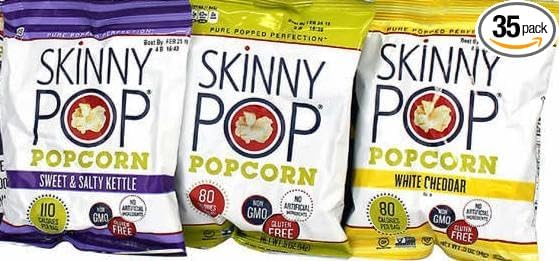 Blunon Skinny Pop Popcorn Variety Pack - Snack Bags Assortment Care Package .5/.8 oz 35 Count 21.6 Ounce 0.5 ounces