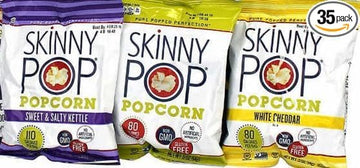 Blunon Skinny Pop Popcorn Variety Pack - Snack Bags Assortment Care Package .5/.8 oz 35 Count 21.6 Ounce 0.5 ounces