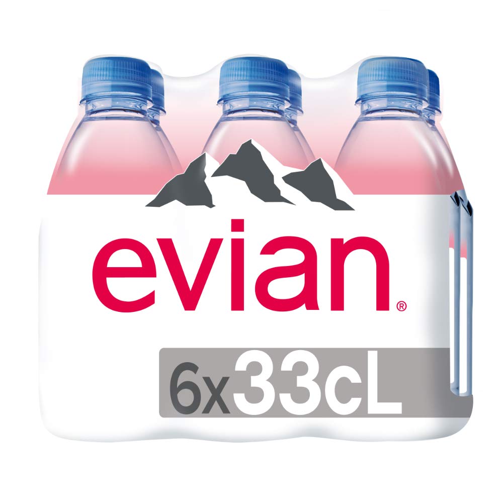 evian Natural Spring Water, Bottled Natural Spring Water, Water Bottles, Naturally Filtered Spring Water in Mini-Sized Bottles,