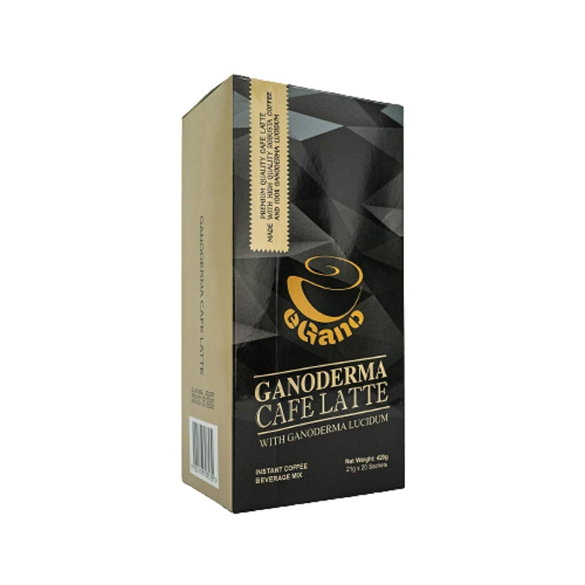 2 Boxes Egano Premium Ganoderma Cafe Latte Instant Coffee With Ganoderma Lucidum Extract (21G X 20 Sachets / Box)