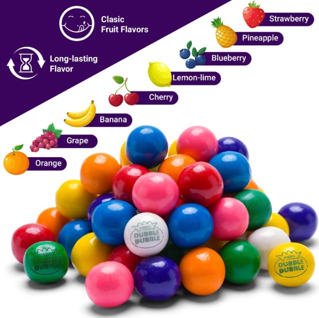 Gumballs 1 Inch - 2 Pound Bag - Gum Balls For Gumball Machine - Gumballs Bulk - Gum Ball Machine Refill - Assorted Fruit Flavor - Bubble Gum