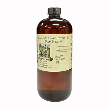 Olivenation Pineapple Extract From Natural Flavors, Tropical Aroma & Taste For Baking, Beverages, Frosting, Sugar Free, Non-Gmo, Kosher, Vegan - 2 Oz
