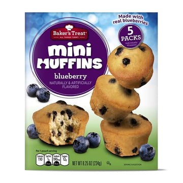 Baker s Treat Blueberry Mini Muffins - 8.25 oz
