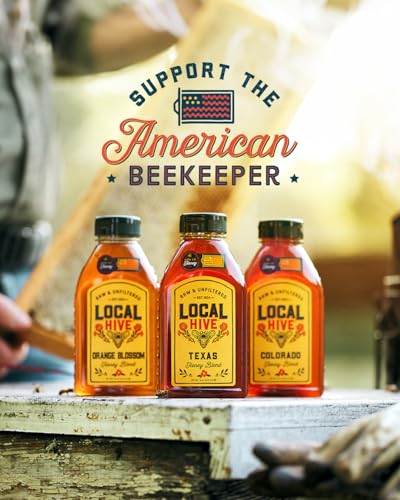Local Hive Washington Raw Unfiltered Honey - 16 oz, 100% Pure US Honey, Sourced from American Bees and Beekeepers - Natural Swee