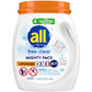 All Laundry Detergent Pacs, Mighty Pacs With Oxi Stain Removers And Whiteners, Free Clear, Unscented And Dye Free, 56 Count