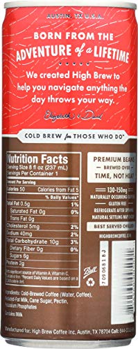 High Brew Coffee Cold-Brew Double Espresso, 8 Oz