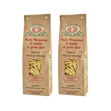 Rustichella DAbruzzo Trofie Pasta (2 Pack) - Authentic Italian Duflavor Blend Wheat Semolina  Traditional Ligurian Shape For Pesto  Soups & Cold Dishes - 500G Bag - Classic Small Pasta  Perfect With Potatoes & String Beans
