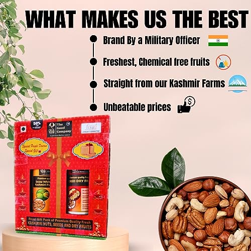 Jammu Tawi Express Dry Fruit Celebrations Gift Box| 02 Jars| 500G | Kashmiri Dry Fruits Gift Hamper|Snacks Ideal For Rakhi, Diwa
