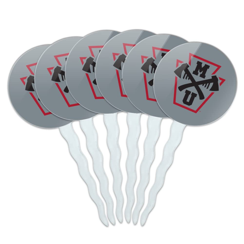Mansfield University Secondary Logo Cupcake Picks Toppers Decoration Set of 6