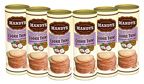 Mandy'S Cookie Thins, Crispy Coconut, 4.6 Ounce (Pack Of 6)