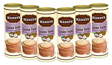 Mandy'S Cookie Thins, Crispy Coconut, 4.6 Ounce (Pack Of 6)