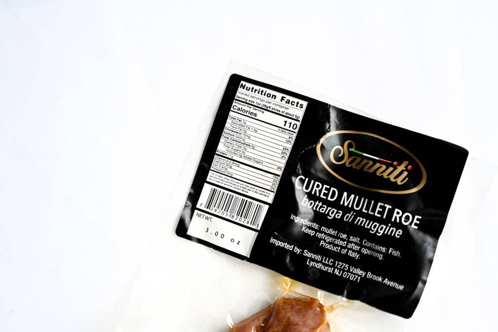 Sanniti Bottarga Cured Mullet Roe  3.53 oz