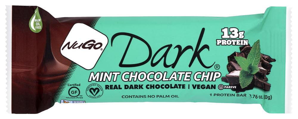 NuGo Nutrition Bar - Dark - Mint Chocolate Chip - 1.76 oz - Case of 12