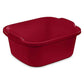 Tribello Plastic Wash Tub Dishpan Basin And Foot Bath For Soaking Feet, Laundry Hand Wash Bucket, Dish Pans For Washing And Storage Cleaning Supplies - 12 Quarts - Heavy Duty - Made In Usa (Red)