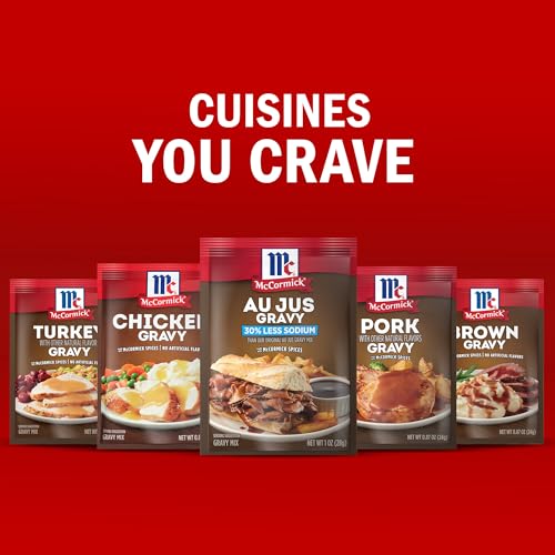 McCormick 30% Less Sodium Au Jus Gravy Mix  1 oz (Pack of 12)