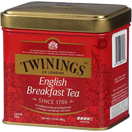Twinings Of London English Breakfast Loose Tea Tins, 3.5 Ounce (Pack Of 6)
