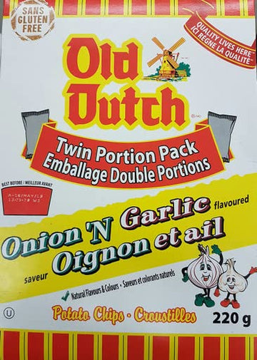 Old Dutch Potato Chips, Onion And Garlic, 220 Grams/7.8 Ounces