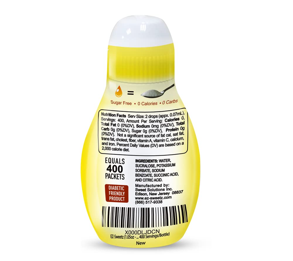 EZ-Sweetz Liquid Sweetener - 3 Pack, 1.05 Fl Oz Each, 400 Servings per Bottle