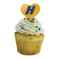 GRAPHICS & MORE Cupcake Picks Set of 6, Acrylic, Hofstra University Secondary Logo Heart Design
