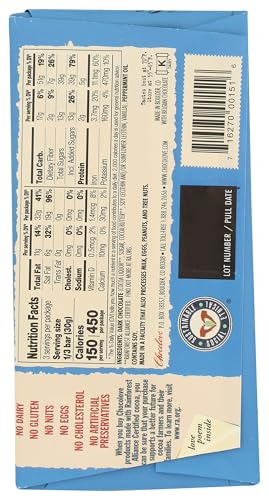 Chocolove Peppermint in 55% Cocoa Dark Chocolate Bar, Kosher, Gluten Free & Non-GMO, 3.2 Ounce (Pack of 12)