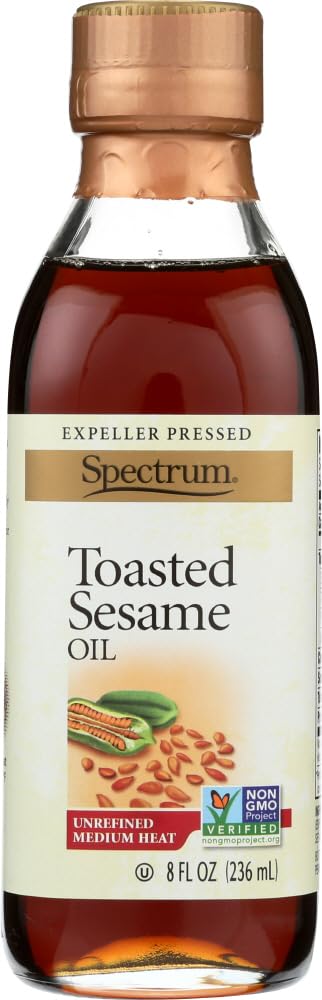 Spectrum Toasted Sesame Oil, 8-Ounce Bottles (Pack Of 6)