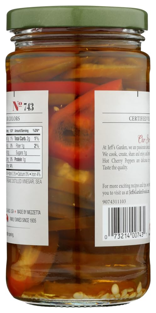 Jeff'S Naturals Sliced Hot Cherry Peppers, Gluten Free & Non-Gmo, 12 Oz (Pack Of 6)