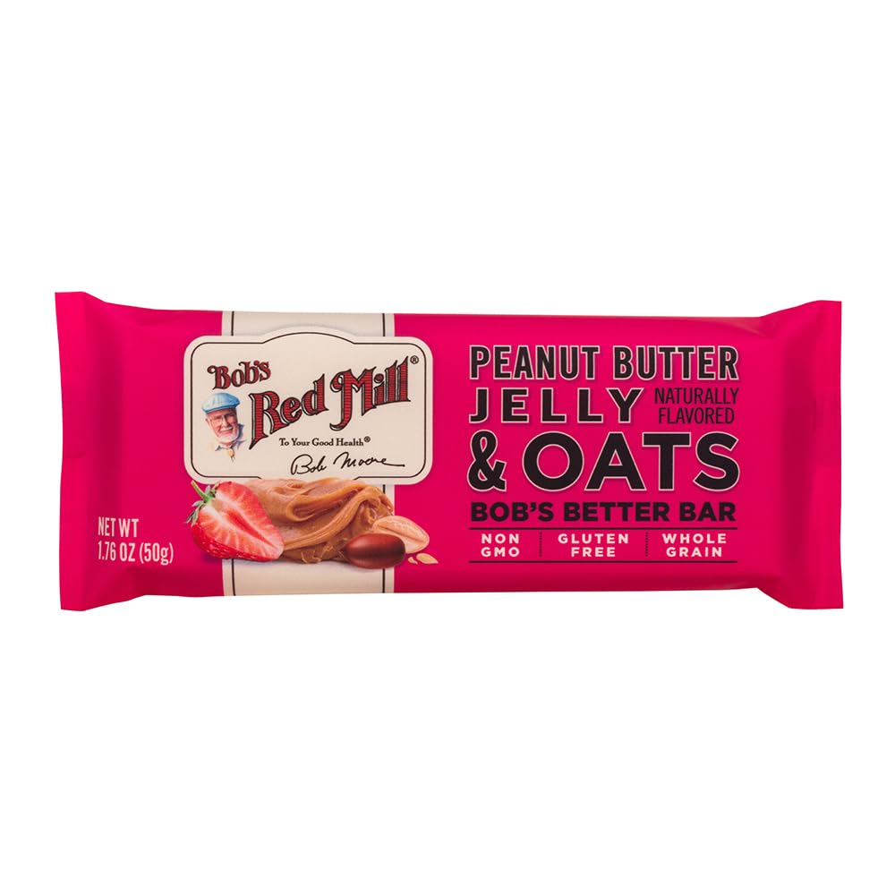 Bob's Red Mill Peanut Butter Jelly & Oats Snack Bar - 1.76 Ounce (Pack of 1) - Gluten Free, Non-GMO, Whole Grain