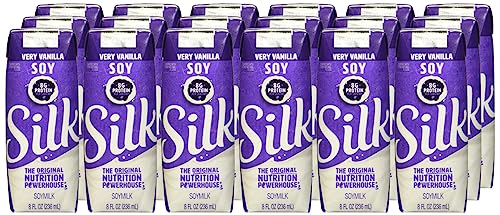 Silk Very Vanilla Soy Milk, 0.73 oz, Pack of 18, Dairy-Free, Non-GMO, Plant-Based Beverage